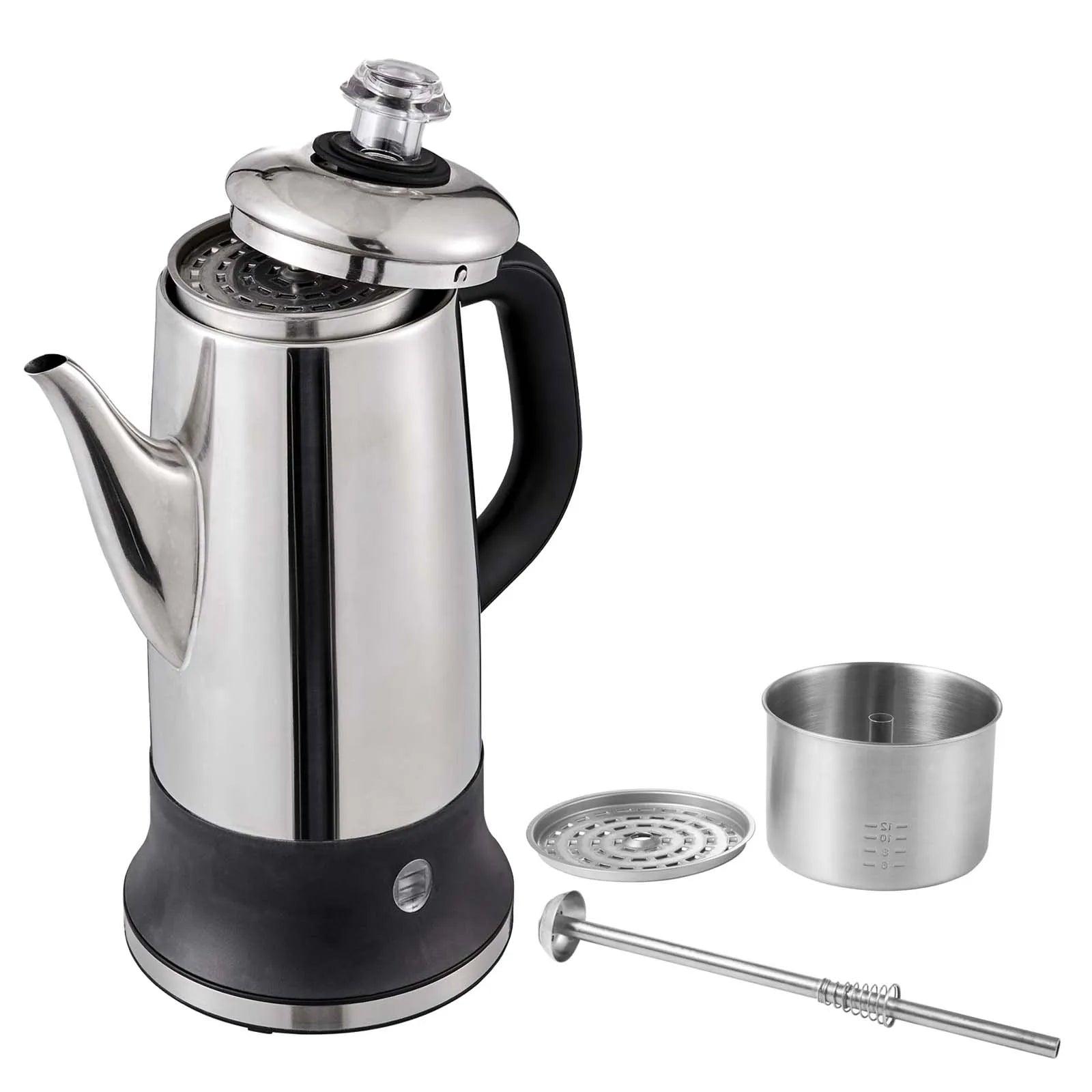 Elektrische Kaffeekanne aus Edelstahl mit Warmhaltefunktion
