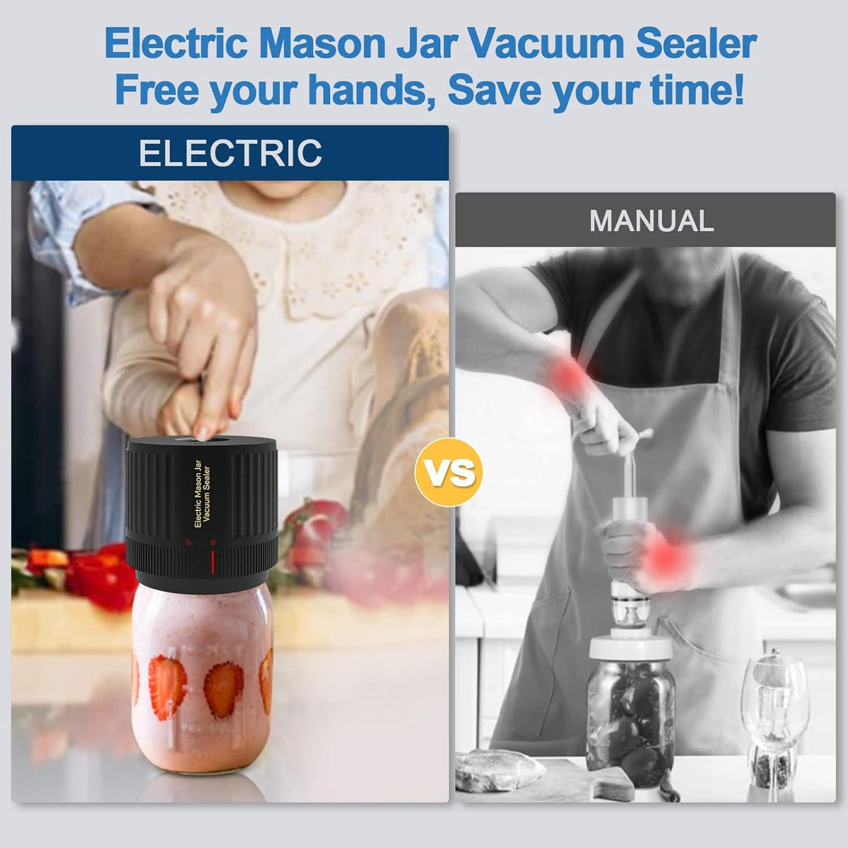 Vacuum Sealer Kit for Mason Jars - Keep Food Fresh