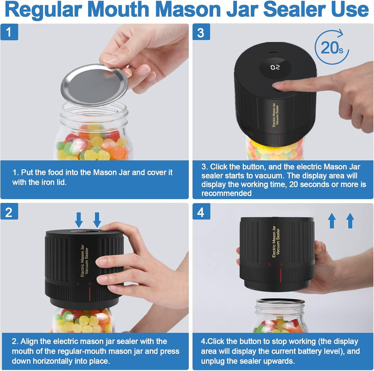 Vacuum Sealer Kit for Mason Jars - Keep Food Fresh