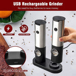 Automatische Gewürzmühle Set mit USB wiederaufladbar – Salz und Pfeffer Mühle