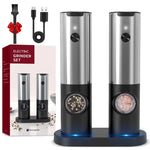 Automatische Gewürzmühle Set mit USB wiederaufladbar – Salz und Pfeffer Mühle