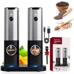 Automatische Gewürzmühle Set mit USB wiederaufladbar – Salz und Pfeffer Mühle