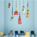 Stylish Colored Glass Hanging Light Fixture