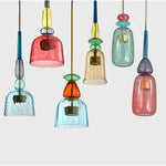 Stylish Colored Glass Hanging Light Fixture