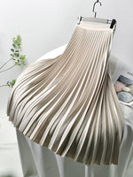 High Waist Midi Skirt for Women with Elegant Pleated Design