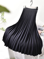 High Waist Midi Skirt for Women with Elegant Pleated Design