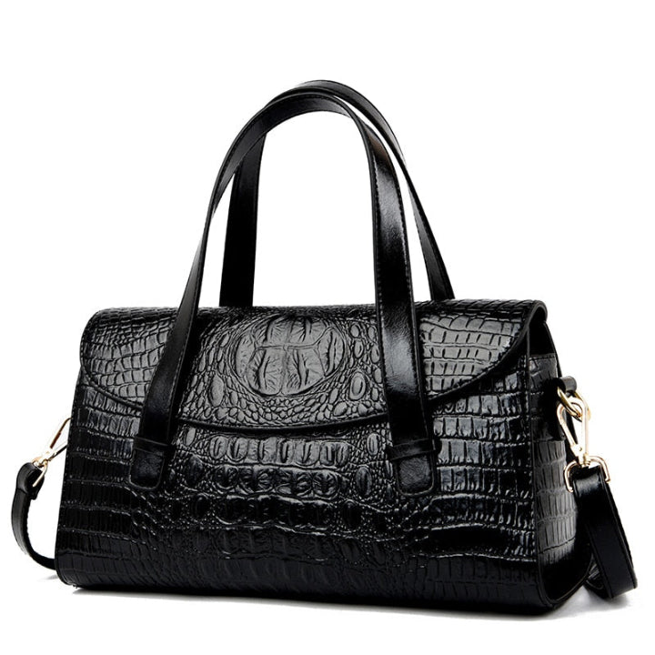 Elegant Crocodile-Embossed Shoulder Bag for Women