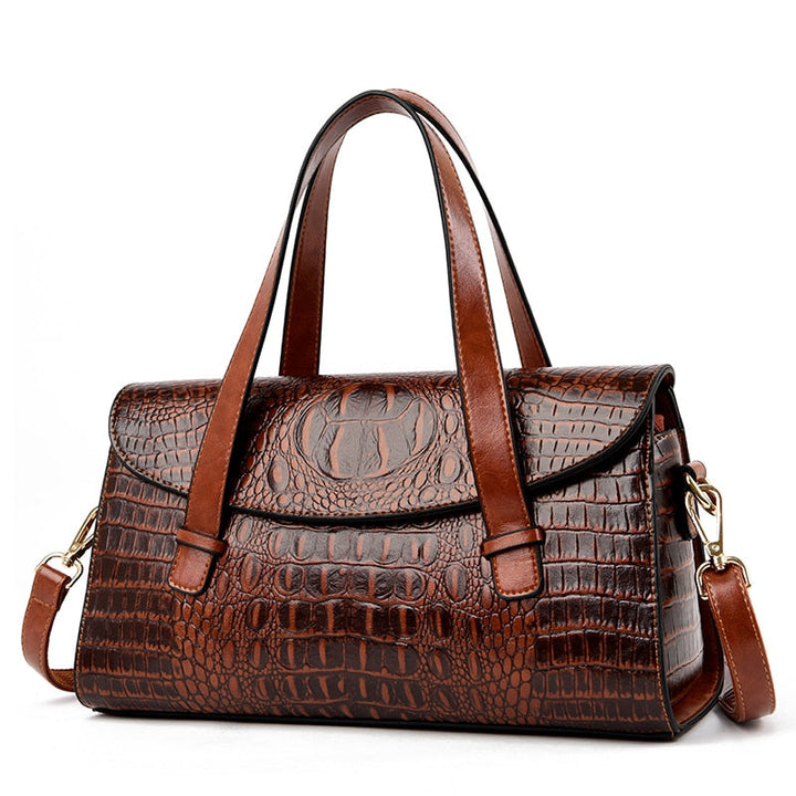 Elegant Crocodile-Embossed Shoulder Bag for Women