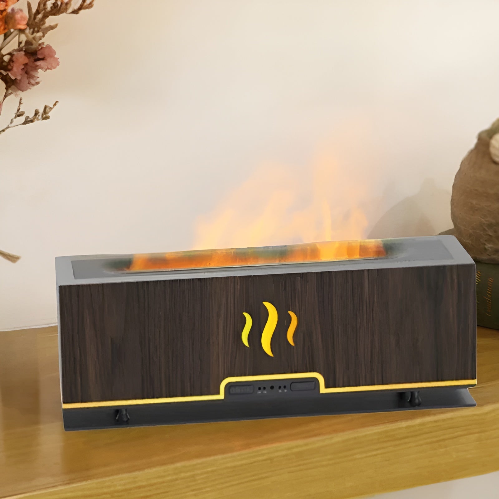 3-in-1 Luftbefeuchter mit Flammlampe und Aroma – AtmosphereMist