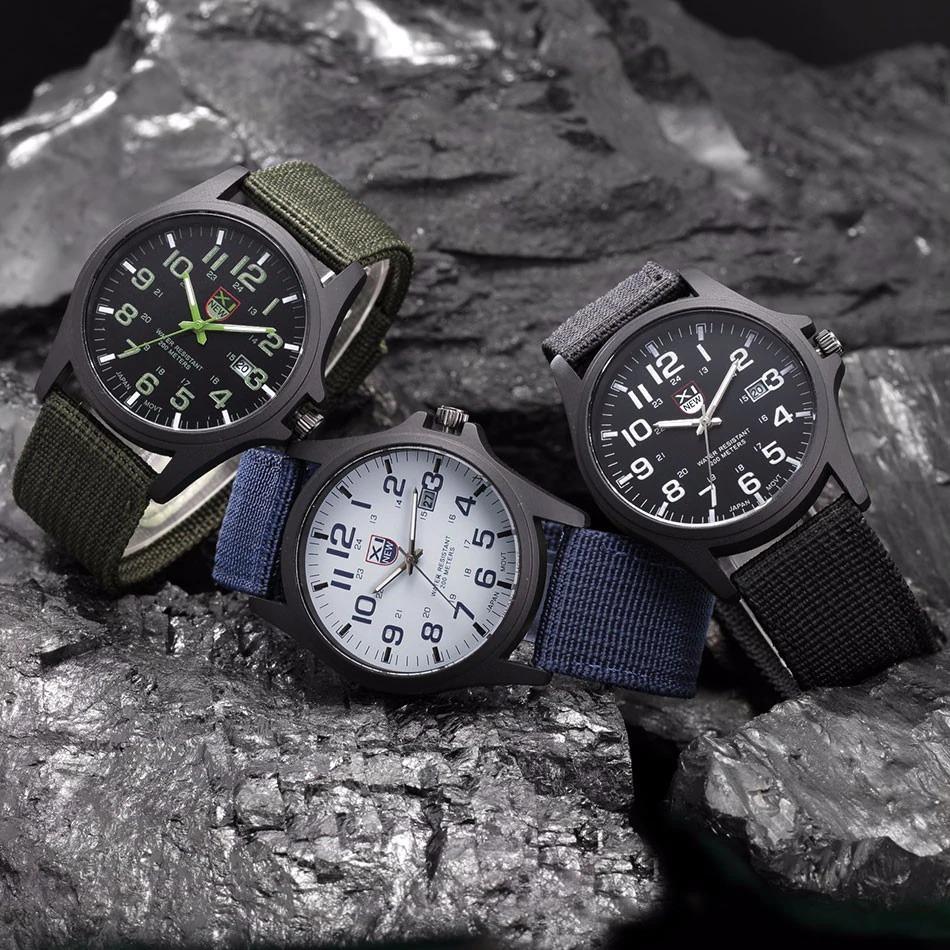 Robuste Armbanduhr im Militärstil für Abenteuer