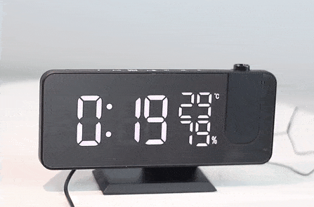 Digitale Projektionsuhr mit LED-Anzeige und FM-Radio