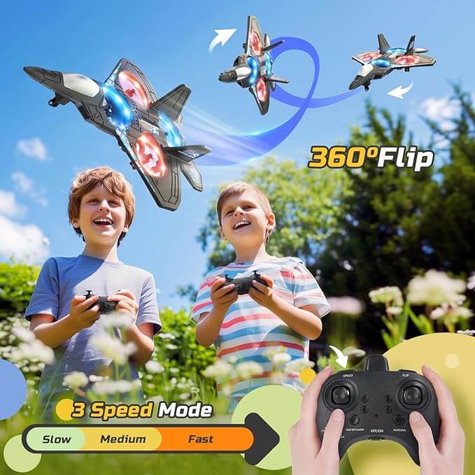 Remote Control LED Airplane for Kids Ages 6-12