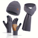 Gemütliches Winterset – Strickmütze, Schal und Handschuhe für Alle