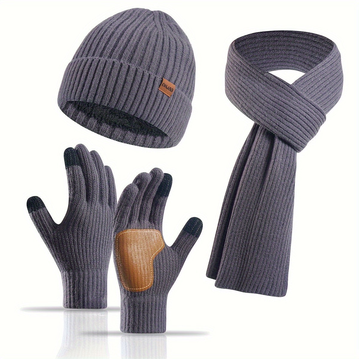 Gemütliches Winterset – Strickmütze, Schal und Handschuhe für Alle