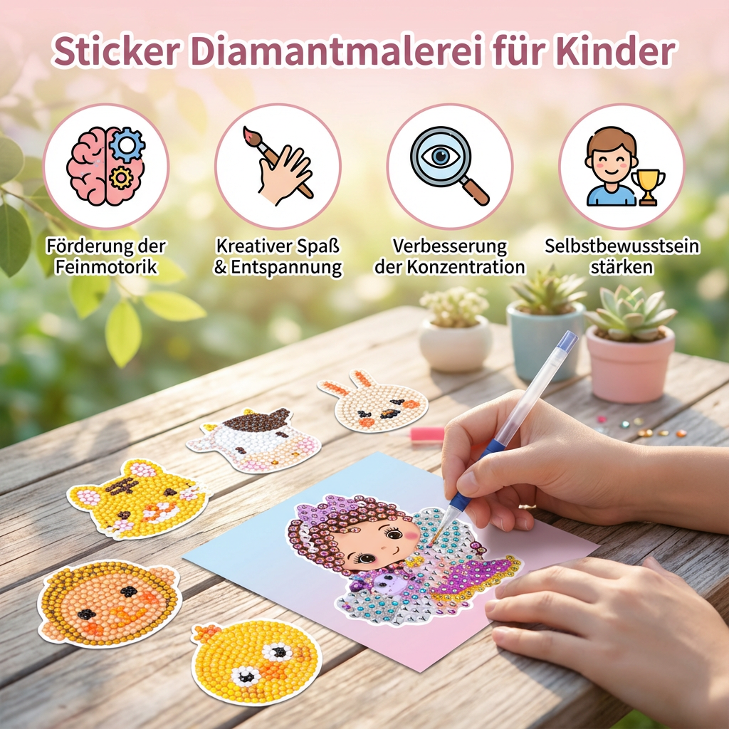 Diamantmalerei Aufkleber für Kinder