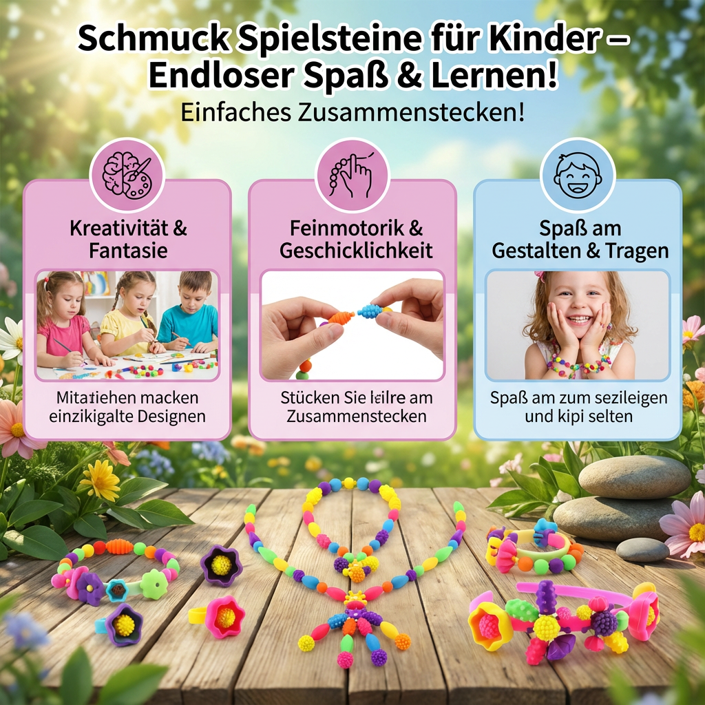 Kinderspielsteine aus Schmuckmaterial