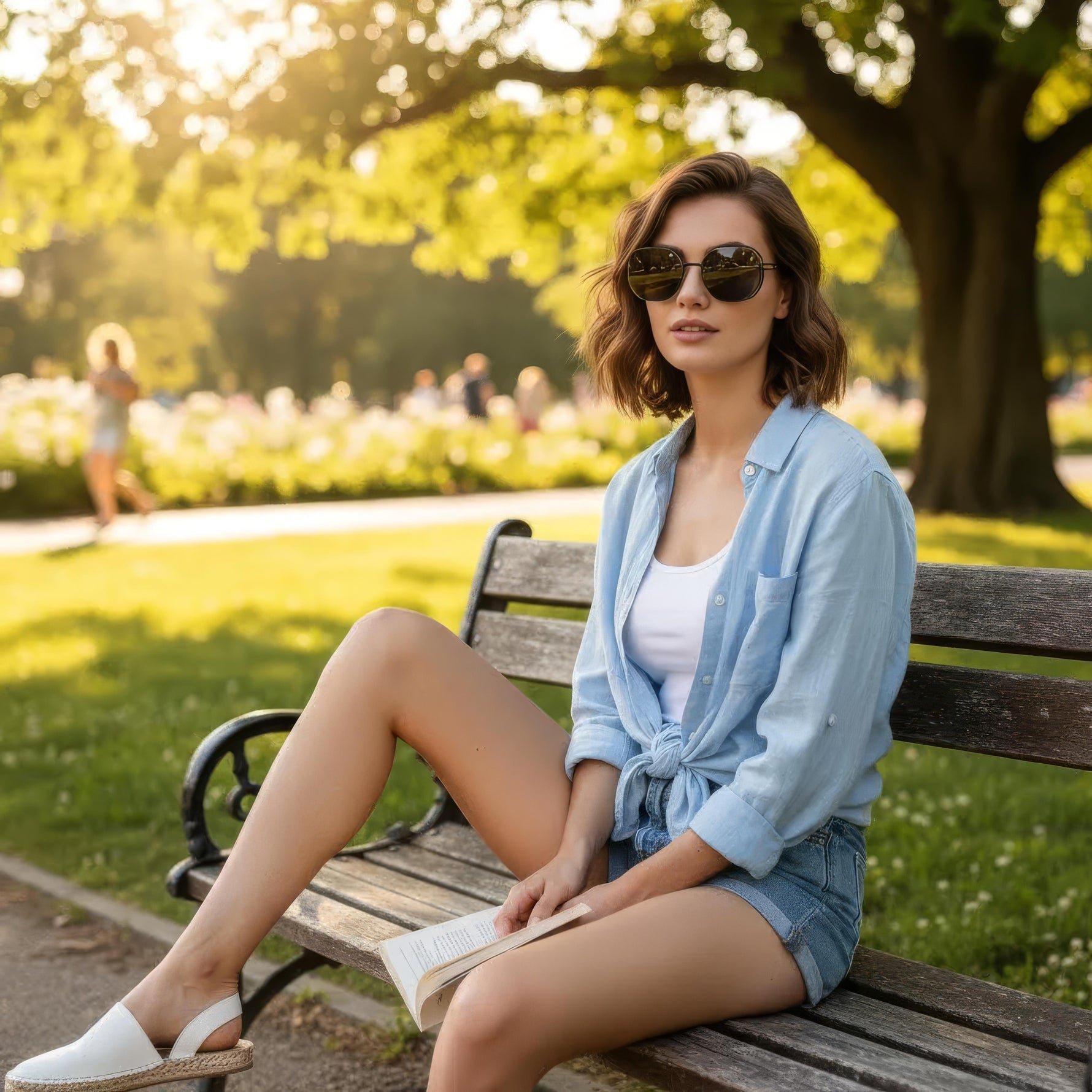 Elegant sunglasses with a robust metal frame and UV protection