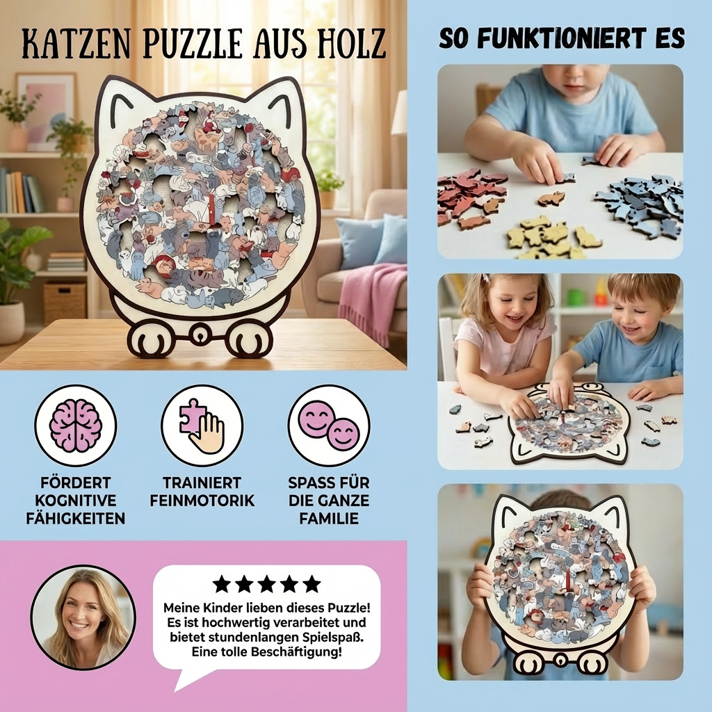 Holzpuzzle für Katzen