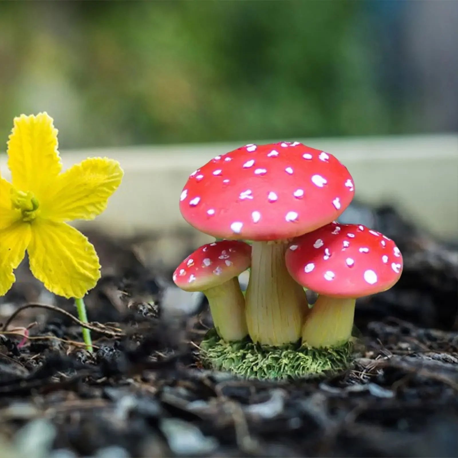 Enchanting Mini Resin Mushroom Figurine for Garden & Decoration