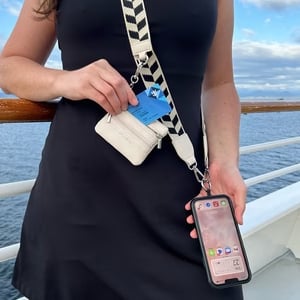 Stylish carrying strap for smartphones and cards