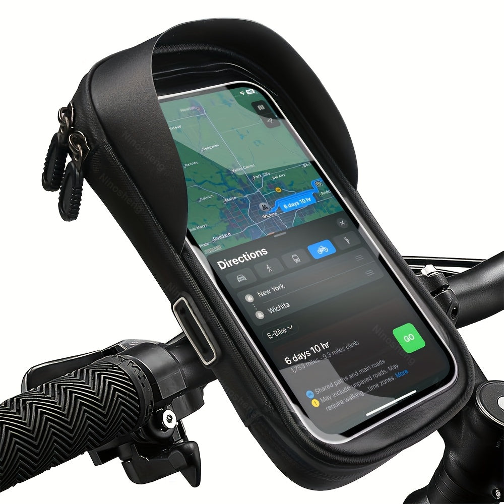 Wasserdichter Handyhalter für Fahrrad und Motorrad – 360° drehbar, passend für 4,5–6,4 Zoll