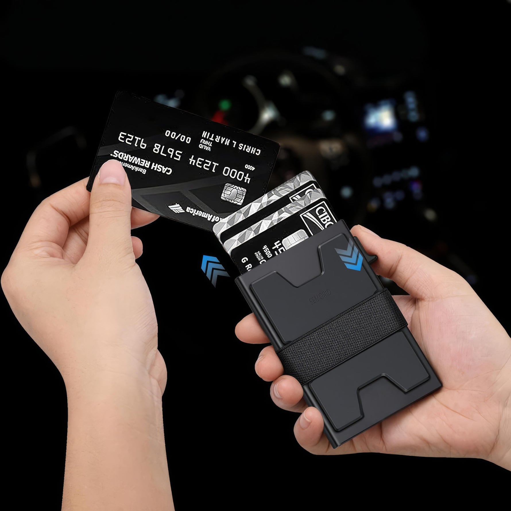 Stilvoller RFID-Kartenhalter aus Aluminium für Herren