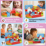 Kinderspielzeug mit Magnetischen Würfeln und Schienen