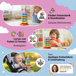 Buntes Drehspielzeug mit Regenbogen-Farbturm