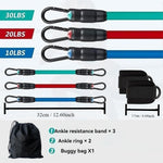 Widerstandsband Set für Knöchel - 5-teiliges Trainingsset