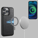 Elegante Echtleder-Hülle für Smartphones mit Kartenfach und Ständer