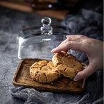 Elegante Butterdose aus Holz mit Glasdeckel – Stilvolles Tischzubehör