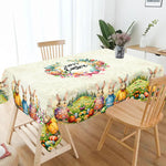 Festive Table Runner for Easter | Charming Bunny and Flower Patterns