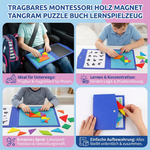 Holz Magnet Tangram Puzzle Buch – Tragbares Lernspielzeug nach Montessori