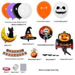 Gruselige Ballondekoration für Halloween – Schwarz, Orange und Lila