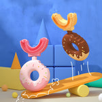 Baby Zahnbürste in U-Form – Silikon Zahnpflege im Donut Design