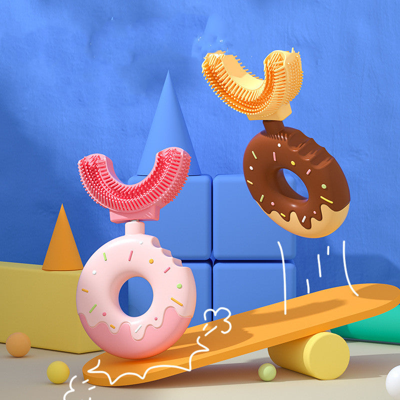 Baby Zahnbürste in U-Form – Silikon Zahnpflege im Donut Design