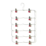 Space-Saving Stainless Steel Trouser Organizer with 12 Clips
