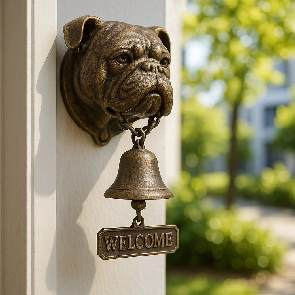 Willkommensglocke mit Schäferhund-Design – Elegante Wandglocke aus Bronze