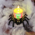 Gruselige Halloween-Dekoration – Spinnenrücken Ornament mit Kerzen und Augen