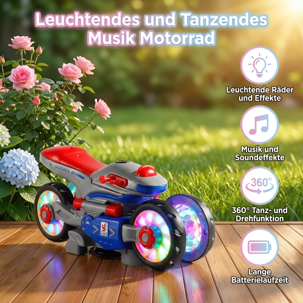 Tanzendes Motorrad mit Musik und Lichteffekten