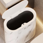 Stylish waste bin with an elegant marble look for kitchen & bathroom