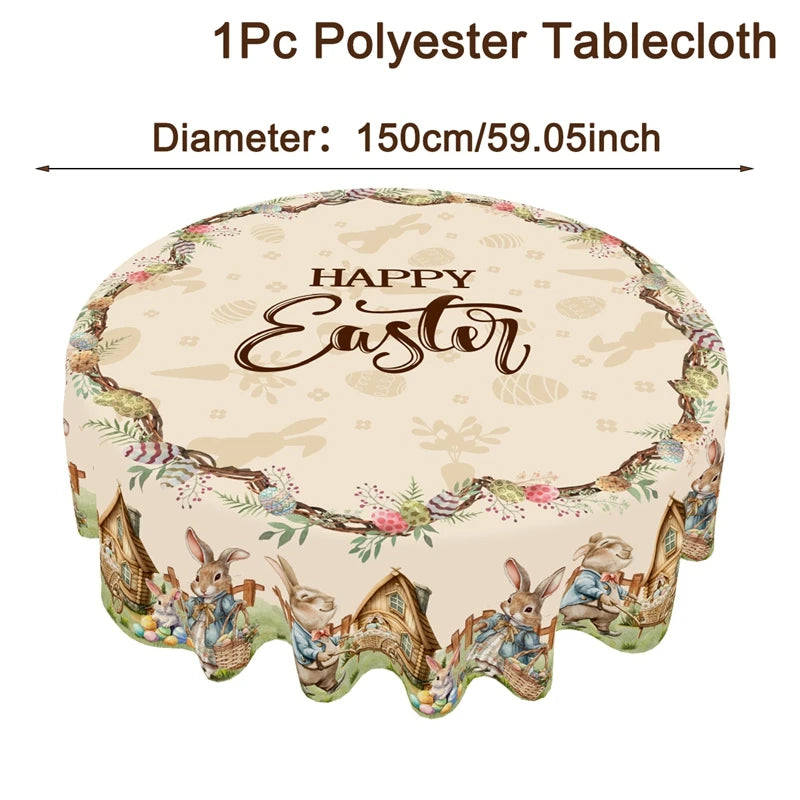 Festive Table Runner for Easter | Charming Bunny and Flower Patterns