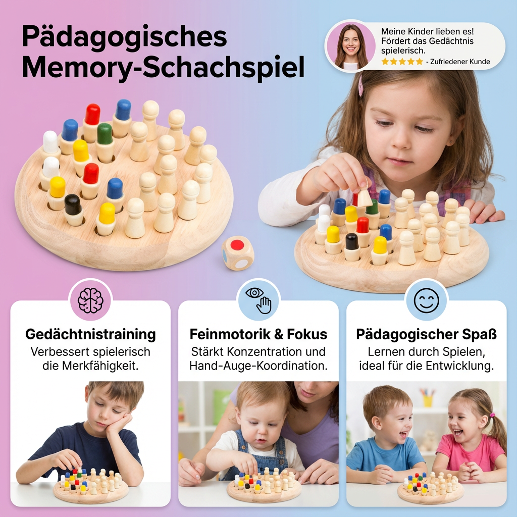 Schachspiel mit pädagogischem Memory-Effekt