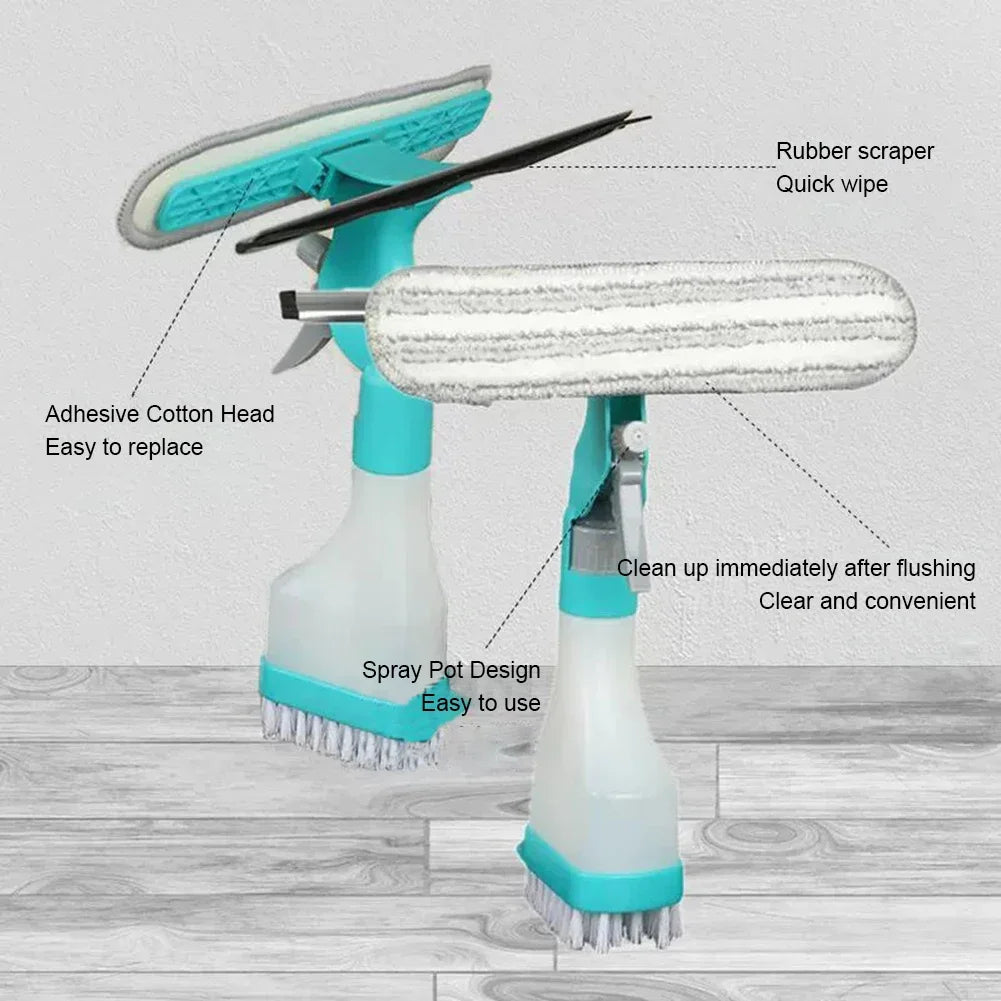 FensterGlanz Reinigungsset | 4-in-1 Sprüh- und Wischsystem