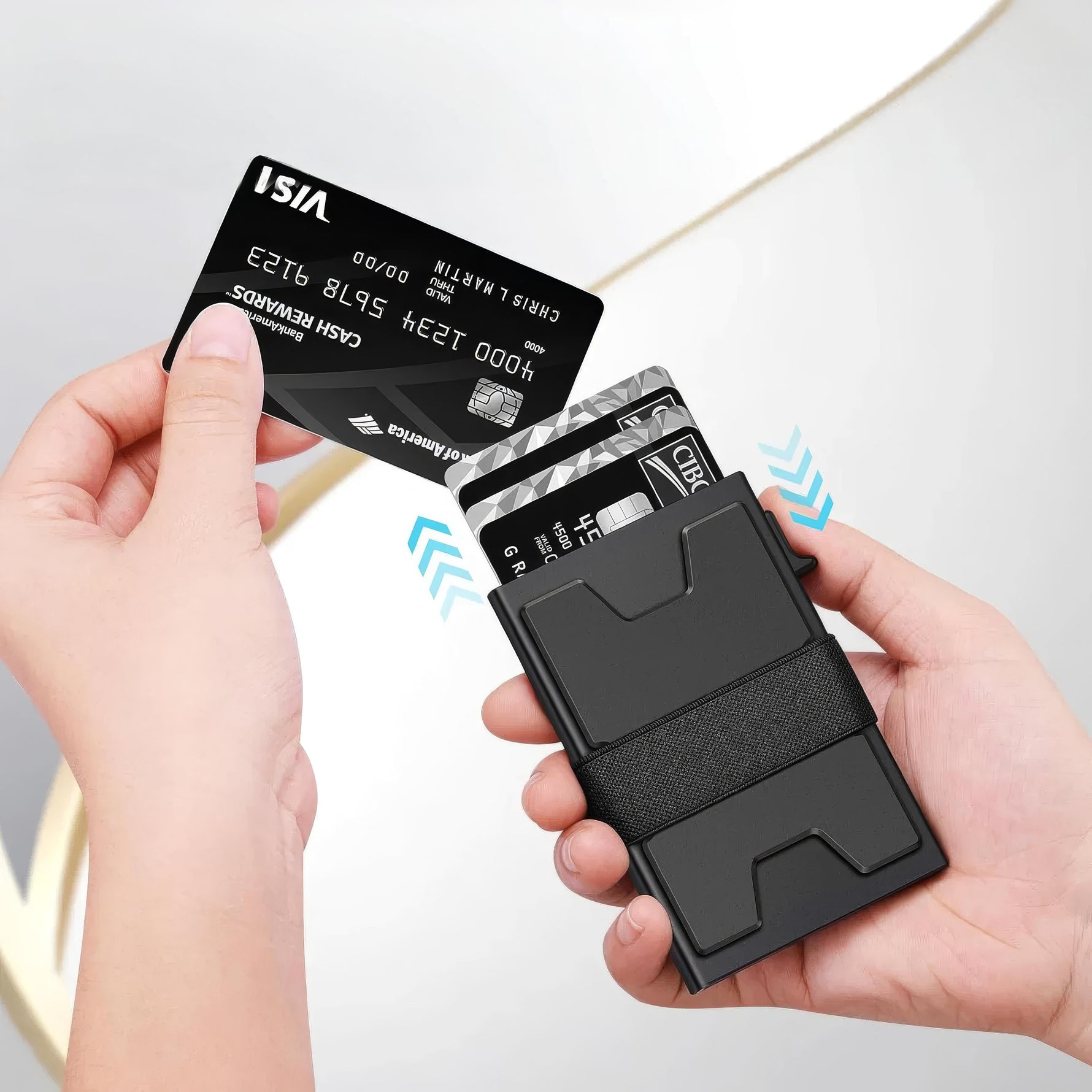 Stilvoller RFID-Kartenhalter aus Aluminium für Herren