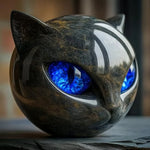 Smarte Katzenkopf Skulptur – Fesselnder Blick und Eleganz