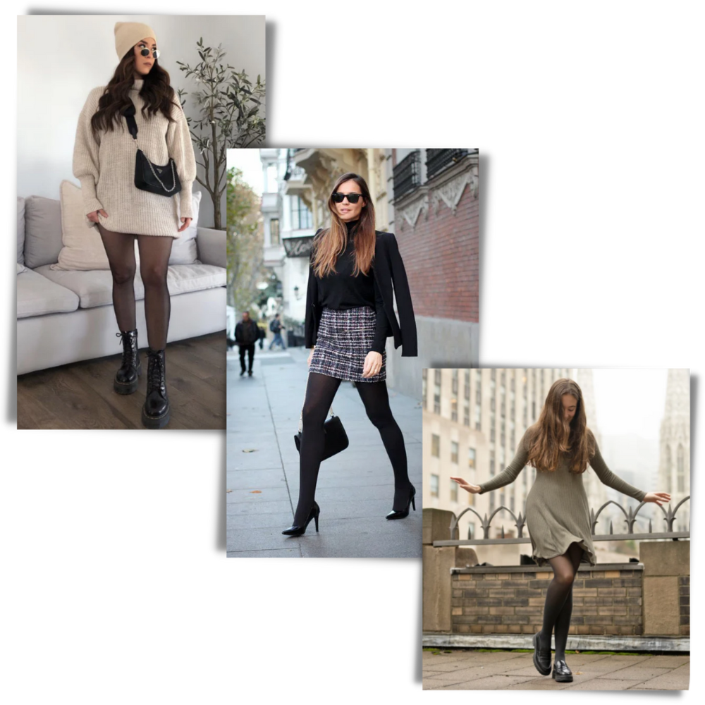 Warming fleece tights for stylish winter days