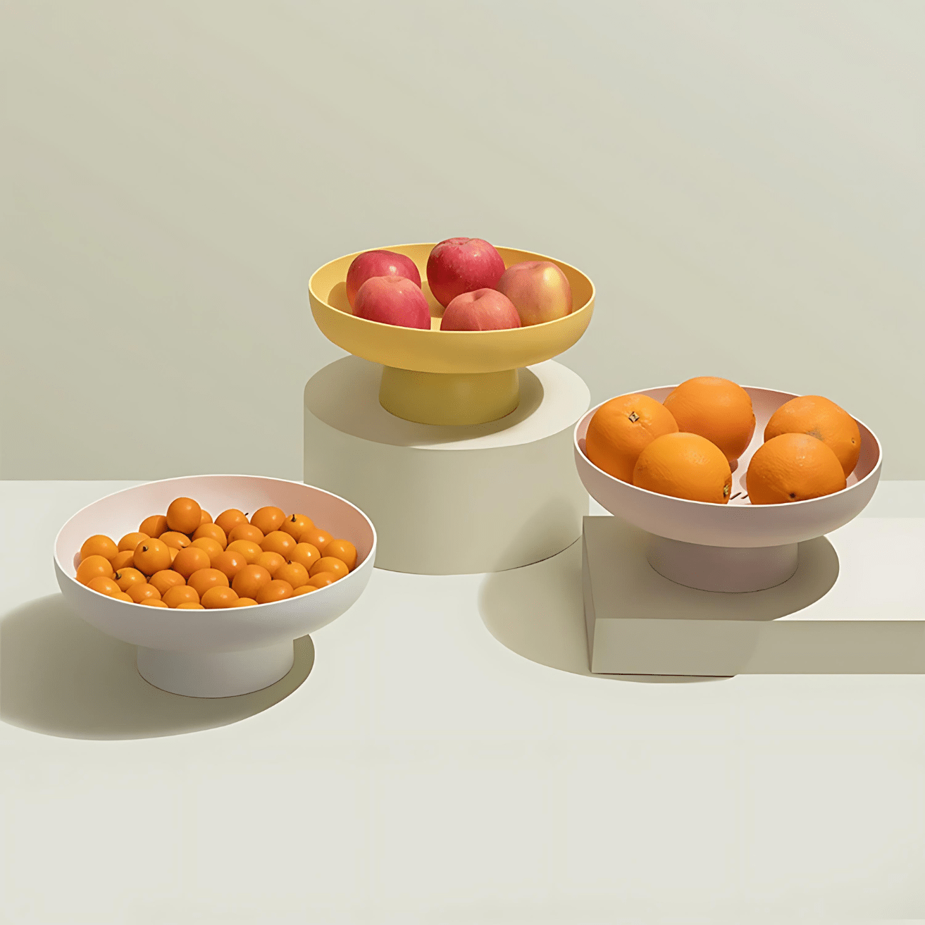 Elegante Obstschalen mit innovativem Abflusssystem (4er Set)