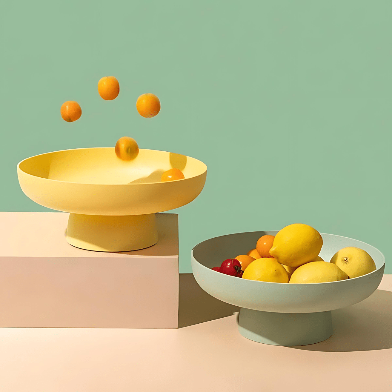 Elegante Obstschalen mit innovativem Abflusssystem (4er Set)