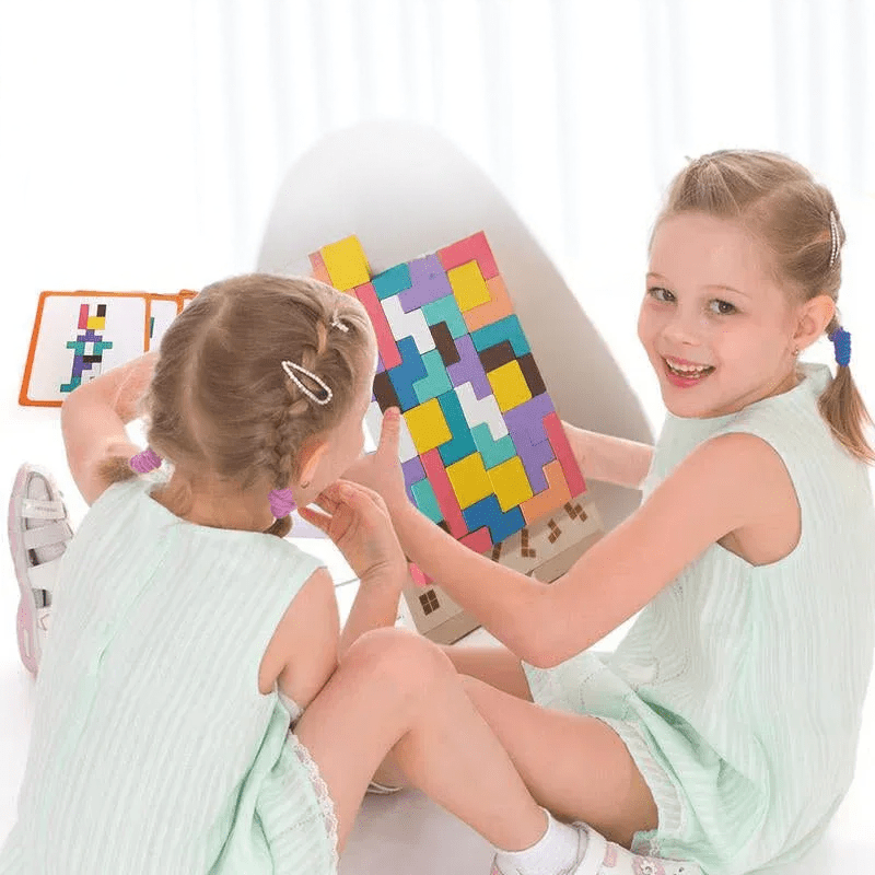 Familienfreundliches 3D Holzpuzzle für kreatives Spielen